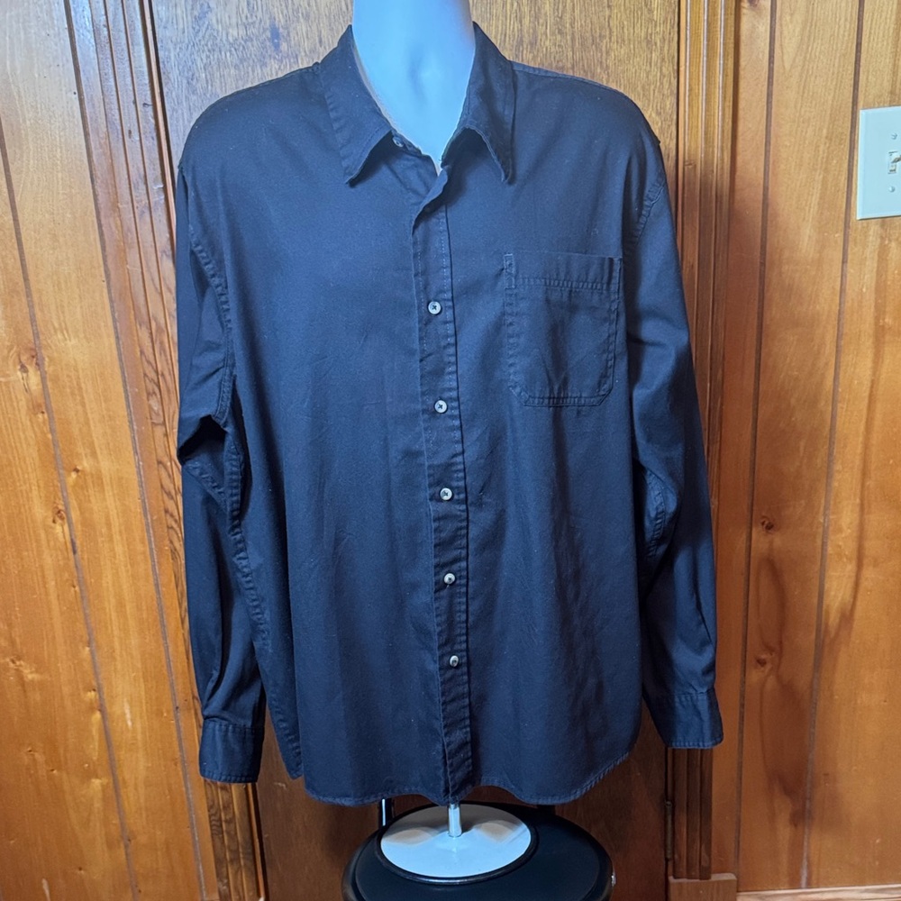 Wrangler Men's Black Casual Button Down‎ Shirt 2X